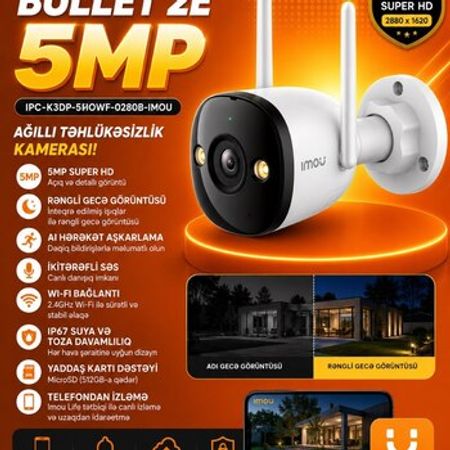 Wi-Fi kamera 5mpBullet 2E IPC-K3DP-5HOWF-0280B-imou – Bakı – ucuztap.az