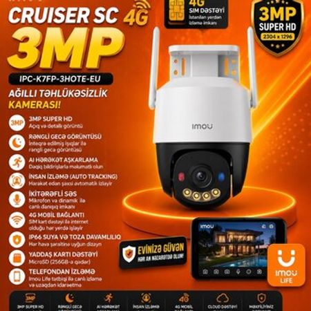 4G kamera imou Cruiser SC 3MP 4G IPC-K7FP-3HOTE-EU – Bakı – ucuztap.az