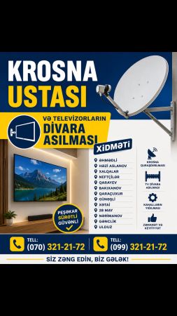 Krosna Ustası Və Televezorların Divardan Asilmasi – Bakı – ucuztap.az