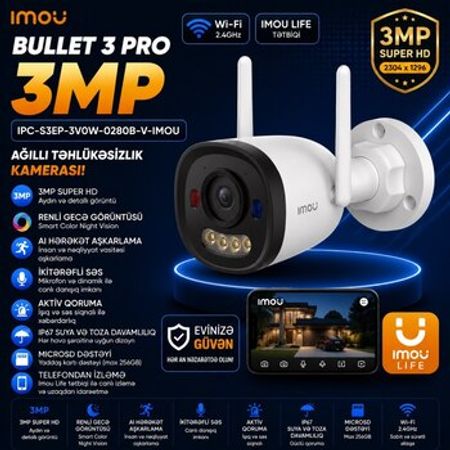 Wifi kamera 3MP (IPC-S3EP-3V0W-0280B-V-imou) – Bakı – ucuztap.az