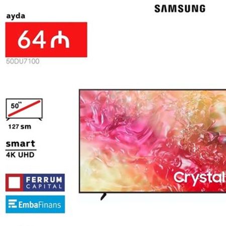 Televizor Samsung UE50DU7100UXRU 4K UHD Smart TV – Televizor və proektorlar – ucuztap.az