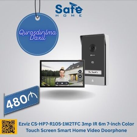 Domofon Ezviz CS-HP7-R105-1W2TFC 3mp IR 6m 7-inch – Təhlükəsizlik avadanlığı – ucuztap.az