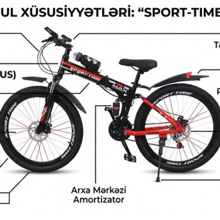 SPORT-TIME MAX 26 Düym qatlanan velosiped – Bakı – ucuztap.az