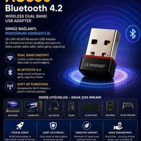 LB-LINK AC650 Bluetooth 4.2 – Kompüter aksesuarları – ucuztap.az