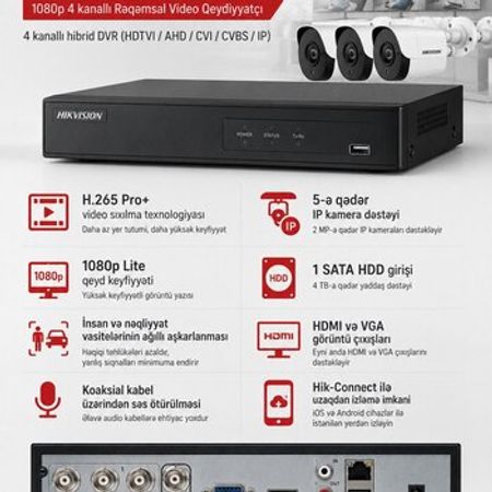 HIKVISION 4 Portlu XVR DS-7204HGHI-M1/T – Sumqayıt – ucuztap.az