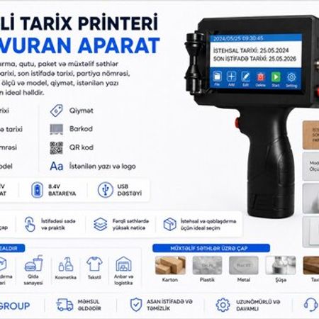 Əl tipli tarix printeri, kod vuran aparat – Biznes üçün avadanlıq – ucuztap.az