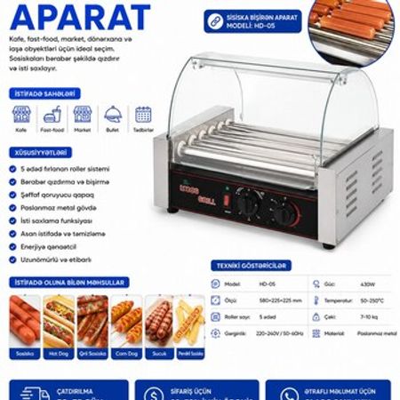 Sosiska bişirən aparat – Hot Dog Roller – Bakı – ucuztap.az