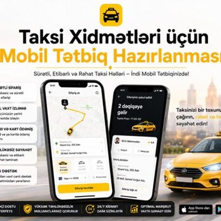 Taksi xidmətləri üçün mobil proqram hazırlanması – IT, internet, telekom – ucuztap.az