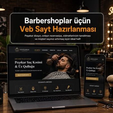 Barbershoplar üçün veb sayt hazırlanması – Bakı – ucuztap.az
