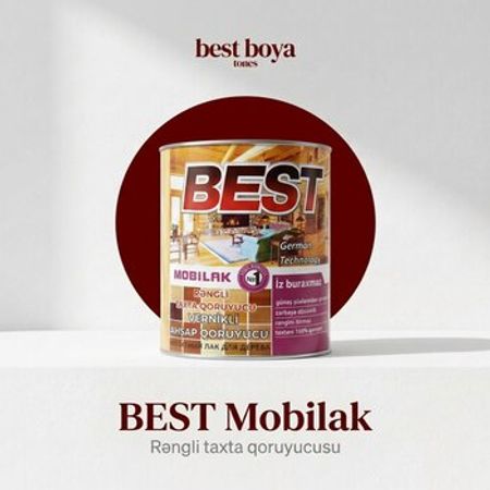 BEST Mobilak | Rəngli Taxta Qoruyucu Vernik | 1L / 2.5L / 15L – Təmir və tikinti – ucuztap.az