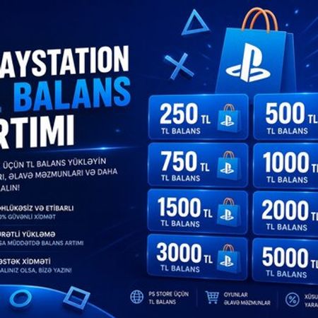 PlayStation TL Balans Artımı (Türkiye) – Oyunlar, pultlar və proqramlar – ucuztap.az