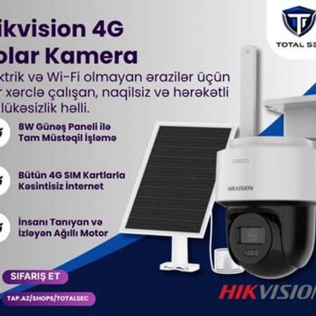Hikvision 4MP Günəş Panelli 4G PTZ Kamera (DS-2CFSP4/4G) – Təhlükəsizlik avadanlığı – ucuztap.az