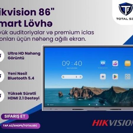 Hikvision 86 4K İnteraktiv Smart Lövhə (DS-D5A86RB/A3) – Bakı – ucuztap.az