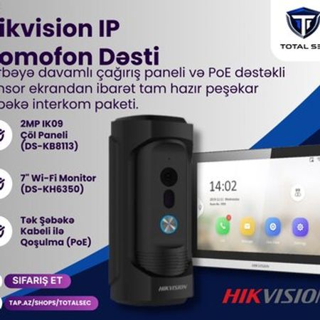 Hikvision Premium İP Domofon Dəsti - DS-KB8113 / DS-KH6350 – Bakı – ucuztap.az