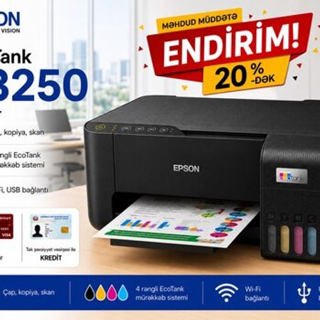Printer Epson EcoTank L3250 – Ofis avadanlığı və istehlak – ucuztap.az