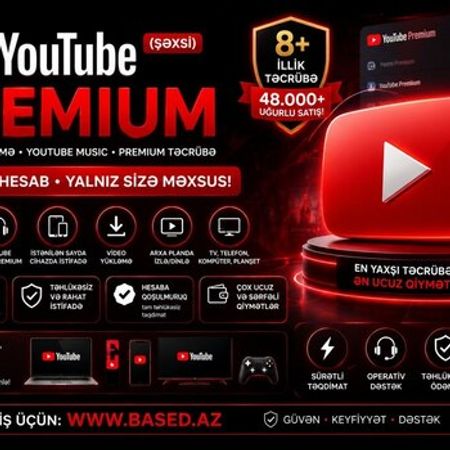 Youtube Premium (şəxsi hesab) – Bakı – ucuztap.az