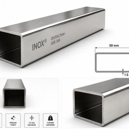 Paslanmaz polad profil 25×50×1.5 mm – AISI 304 – Bakı – ucuztap.az