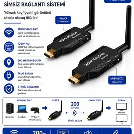 Wireless HDMI kabeli – Bakı – ucuztap.az