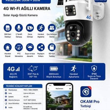 Günəş enerjili ağıllı kamera – Bakı – ucuztap.az