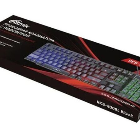 Ritmix RKB-200BL Black USB RGB Keyboard – Kompüter aksesuarları – ucuztap.az