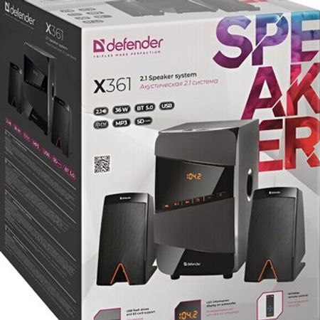 Defender SPK-X361 2.1 Speaker system, 36W, BT/FM/MP3/SD/USB/LED/RC – Audio və video – ucuztap.az