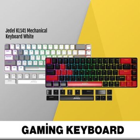 Jedel KL141 Mexaniki klaviatura Drinkey Red Switch (səssiz) – Kompüter aksesuarları – ucuztap.az