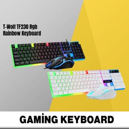 T-Wolf TF230 RGB Keyboard + Mouse – Bakı – ucuztap.az