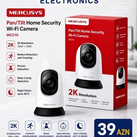 Mercusys MC 210 Wıfi Camera 360 dərəscə – Bakı – ucuztap.az