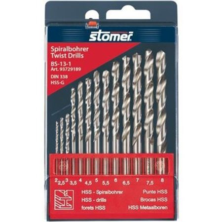 Metal üçün burğu dəsti (HSS-G) Stomer BS-13-1 – Təmir və tikinti – ucuztap.az