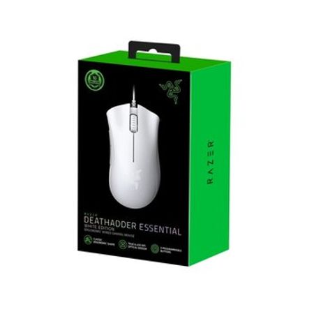 Razer Mouse DeathAdder Essential Ed., White LED, USB-A, white – Kompüter aksesuarları – ucuztap.az
