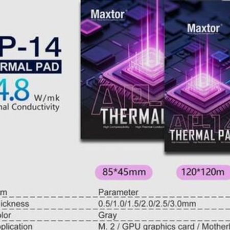 CPU TermoPad Maxtor AP-12 Thermal Pad-14.8W/m-k Grey 85*45*1.0mm – Masaüstü kompüterlər – ucuztap.az