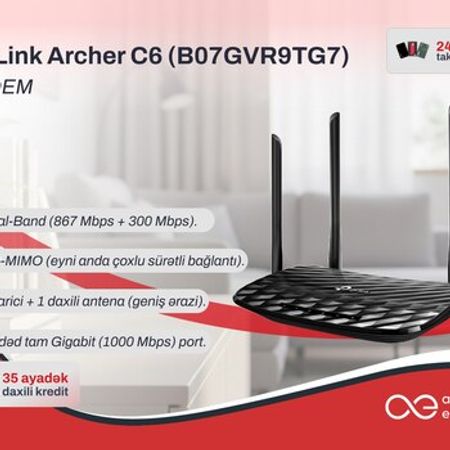 Router TP-Link Archer C6 AC1200 (B07GVR9TG7) – Şəbəkə avadanlıqları – ucuztap.az