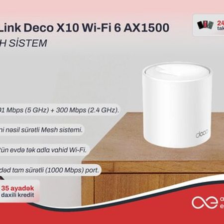 Mesh Wi-Fi Sistemi TP-Link Deco X10 AX1500 (1-Pack) – Şəbəkə avadanlıqları – ucuztap.az