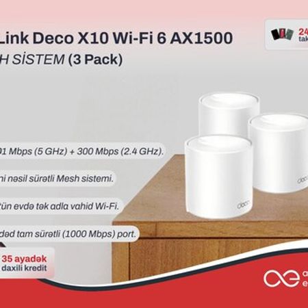 Mesh Wi-Fi Sistemi TP-Link Deco X10 AX1500 (3-Pack) – Şəbəkə avadanlıqları – ucuztap.az