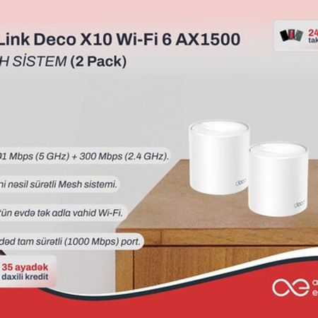 Mesh Wi-Fi Sistemi TP-Link Deco X10 AX1500 (2-Pack) – Şəbəkə avadanlıqları – ucuztap.az