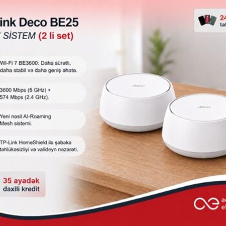 Mesh Wi-Fi Sistemi TP-Link Deco BE25 Wi-Fi 7 BE5000 (2-Pack) – Şəbəkə avadanlıqları – ucuztap.az