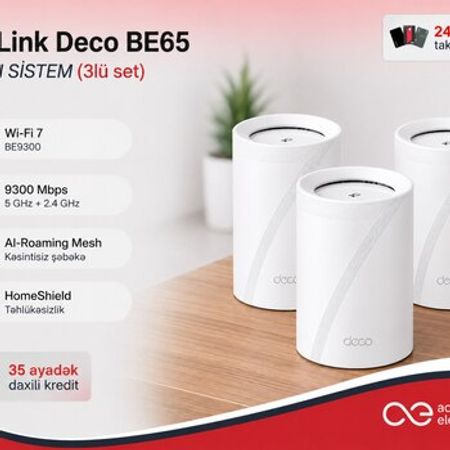 Mesh Wi-Fi Sistemi TP-Link Deco BE65 Wi-Fi 7 BE11000 (3-Pack) – Şəbəkə avadanlıqları – ucuztap.az