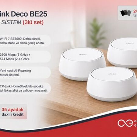 Mesh Wi-Fi Sistemi TP-Link Deco BE25 Wi-Fi 7 BE5000 (3-Pack) – Şəbəkə avadanlıqları – ucuztap.az