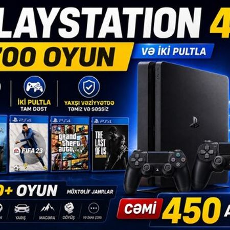 PlayStation 4 Slim 500GB – Oyunlar, pultlar və proqramlar – ucuztap.az