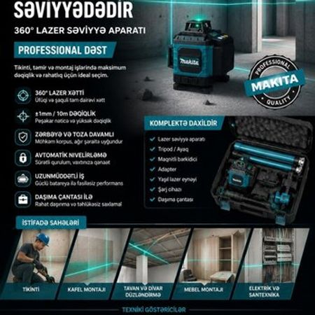 MAKITA Professional 360° yaşıl lazeri – Bakı – ucuztap.az