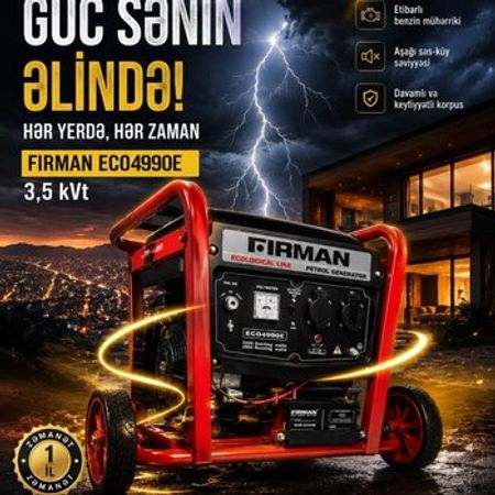 Generator FİRMAN ECO 4990E 3.5 kVt Benzin – Bakı – ucuztap.az