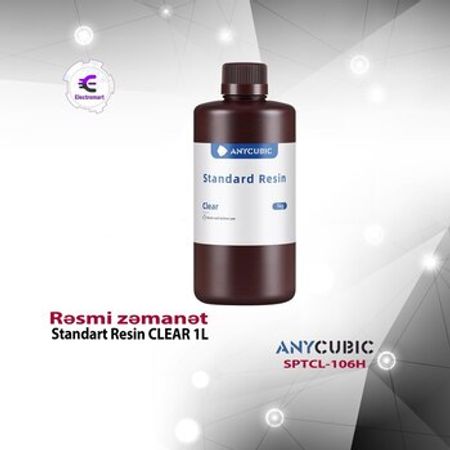 Anycubic Standart Resin CLEAR 1L SPTCL-106H – Biznes üçün avadanlıq – ucuztap.az