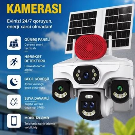 Okam Günəş Panelli 4 Linzalı Kamera – Bakı – ucuztap.az