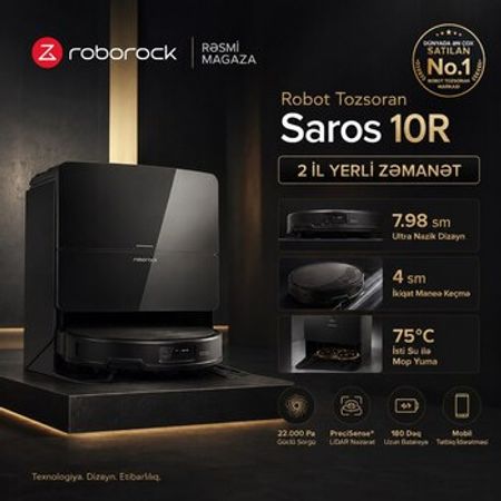 Robot tozsoran Roborock Saros 10R – Bakı – ucuztap.az