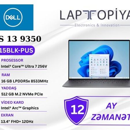 Dell XPS 13 9350 Laptop XPS9350-7715BLK-PUS – Noutbuklar və Netbuklar – ucuztap.az