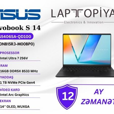 ASUS Vivobook S 14 OLED S5406SA-QD100 90NB15R3-M00BP0 – Noutbuklar və Netbuklar – ucuztap.az