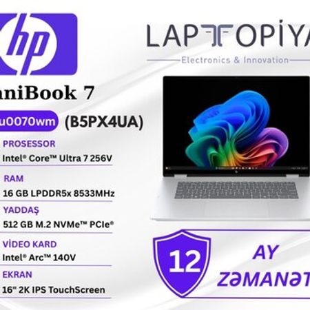 HP OmniBook 7 Flip 2-in-1 Next Gen AI 16-au0070wm B5PX4UA – Noutbuklar və Netbuklar – ucuztap.az