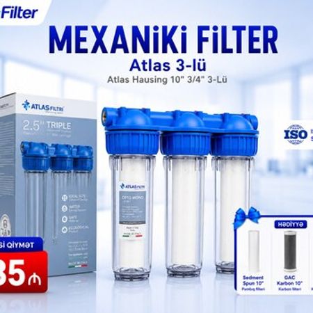 Su filteri Atlas hausing 3-lü – Bakı – ucuztap.az