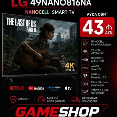 Televizor LG 49NANO816NA NanoCell Smart TV – Bakı – ucuztap.az