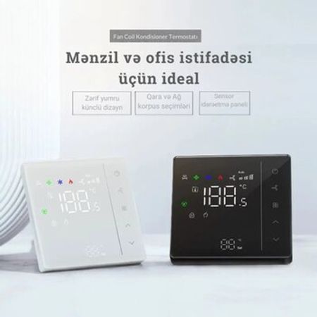 Ağıllı Fan Coil Termostatı Tuya WiFi (2-Pipe FCU) – Bakı – ucuztap.az